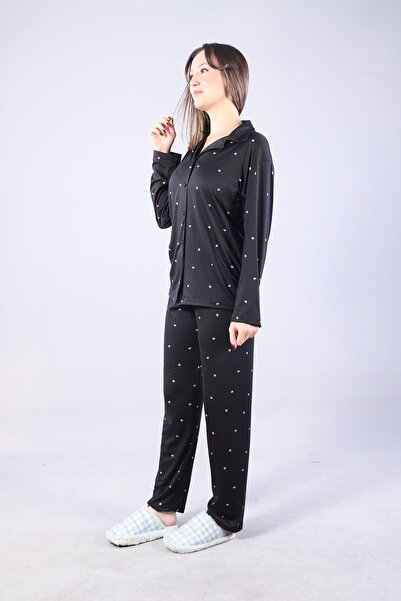 Mckanzie 3306 Milan Soft Shirt Collar Long Sleeve Long Bottom Pajama Set