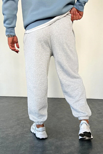 THE RULE Stüssy Printed Winter 3 Thread Sh Fleece-Lined Relaxed Fit Elasticated Leg Cotton Gray Jogger Sweatpants