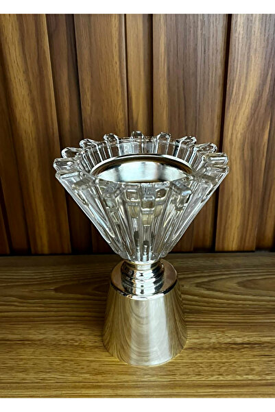 DVINA مبخرة كريستالية فاخرة بقاعدة معدنية صلبة | تصميم قمع مضلع عصري للديكور الفخم