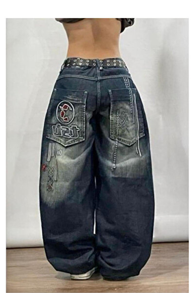 Köstebek Navy Blue D2T Vintage Washed Baggy Pants