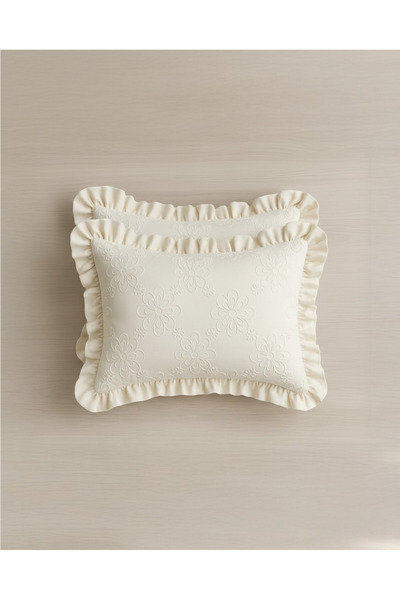 2-Piece Decorative Filled Pillow – 30x50 cm Spring Model Cream