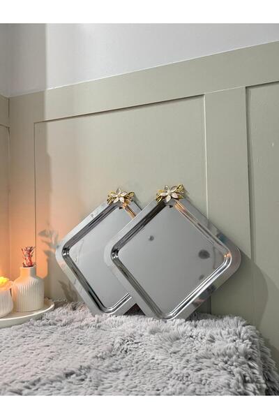 Generic Brand 2-Piece Stainless Steel Mini Daisy Coffee Presentation & Serving & Catering Tray with Accessories