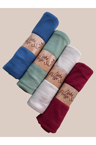 LA SEFA 4-Piece Combed Cotton Plain Shawl (Lilac - Green - Red - Lila)