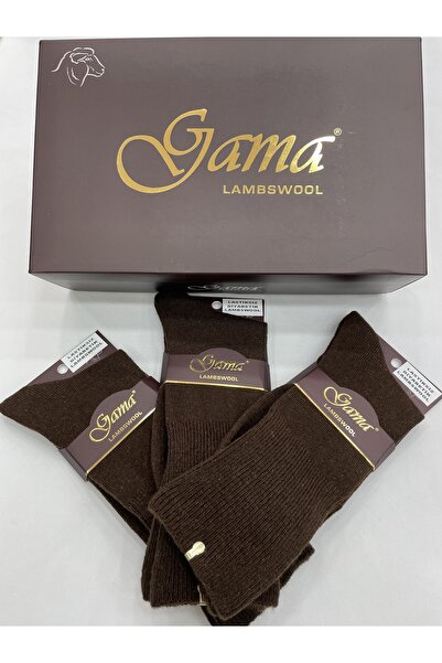 Gama 3 части естествена агнешка вълна нееластични (диабетични) дебели зимни мъжки чорапи