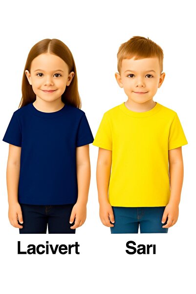 Mcrkids SET DE 2 TRIUCURI BĂIEȚI FETE CU Gâtul rotund, simplu, cu mânecă scur...