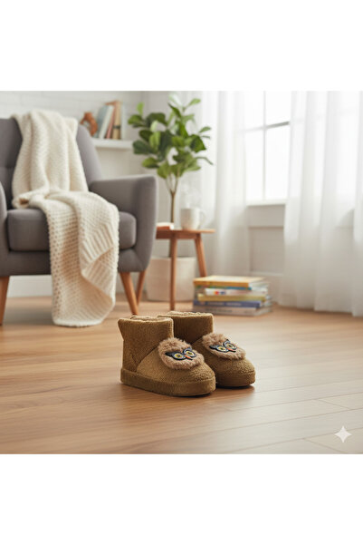 Valenta Sevimli Baykuş Figür Çocuk Bebek Panduf Ev Botu Ev terliği Patik