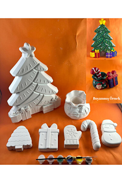 BEMİSA Büyük Yılbaşı Ağacı Kalemlik Ve Yılbaşı Objeleri Boyama Seti