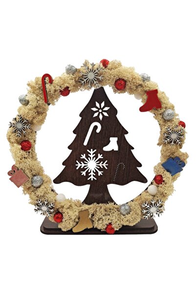 OEM Christmas Wreath with Stabilized Moss and Fir – Handmade, wenge, 20 cm