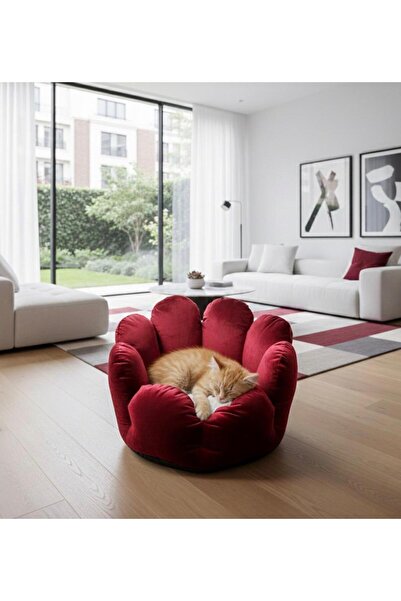 PATİTEX Kaktüs Model -Kedi Yatak - Köpek Yatak - Kadife Yatak - Kendinden Min...
