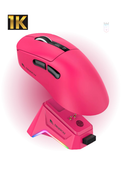 ULUGAMES SMAILWOLF M6 EKRANLI SUPERLIGHT 12000 DPI PAW3311 Şarj İstasyonuna S...