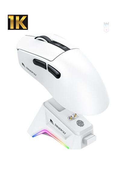 ULUGAMES SMAILWOLF M6 EKRANLI SUPERLIGHT 12000 DPI PAW3311 Şarj İstasyonuna S...