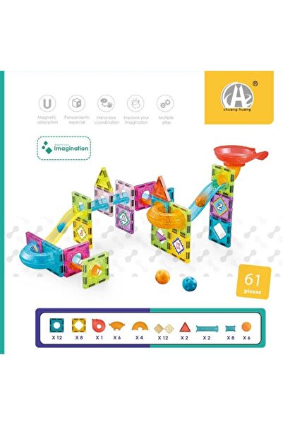 Soli Magnetic Tiles Building Set, 61 pieces