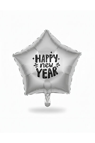 Organizasyon Pazarı Happy New Year Christmas Tree Party Ornament Heart & Star Foil Balloon Decor Silver Star