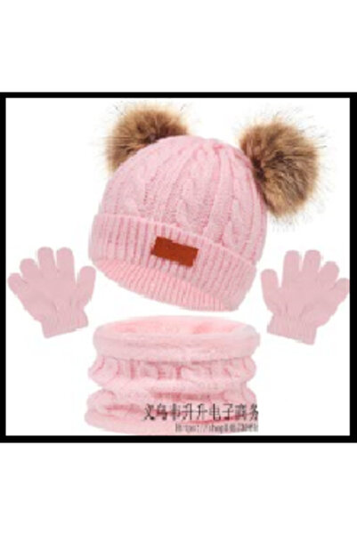 Miro Power Children's set: hat + gloves + neck warmer, pink