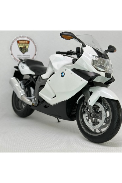 MotoGarage Bmw K1300S White 1:10 Diecast Licensed Motorcycle Model – 22 cm Co...