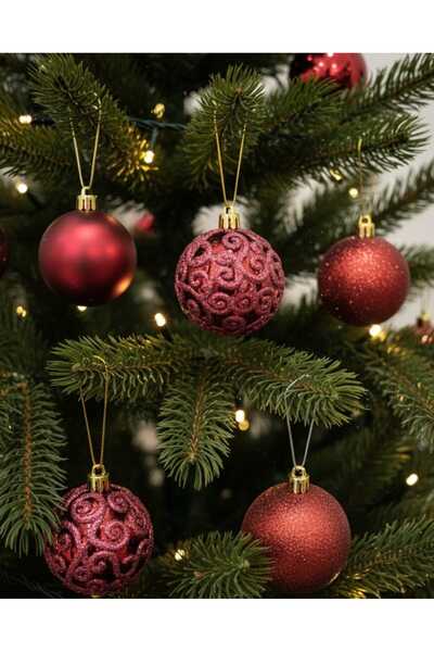 tutku home 12 Lİ KALİTELİ KUTUDA YILBAŞI SÜSÜ ( NOEL YILBAŞI NOEL BABA ÇAM AĞ...