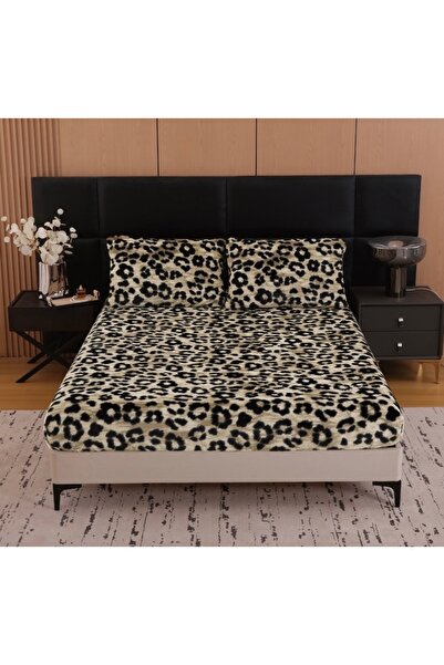 Truva Grup Faux Rabbit Fur Bed Cover with Elastic – Ultra Fluffy 3-Piece Set, 180x200+30 cm