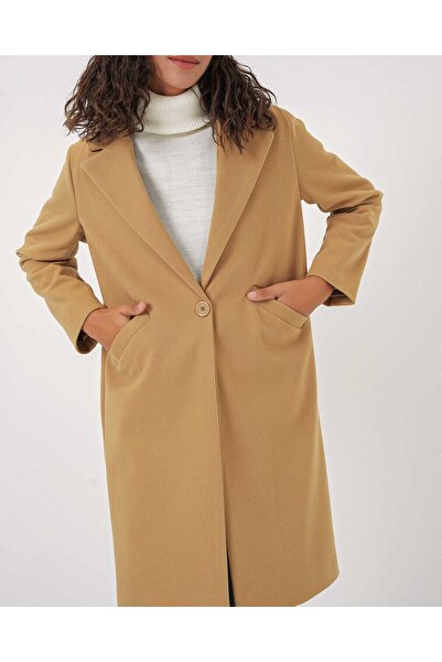 Modamorfo 9085 Παλτό Kaşe - Μουστάρδα