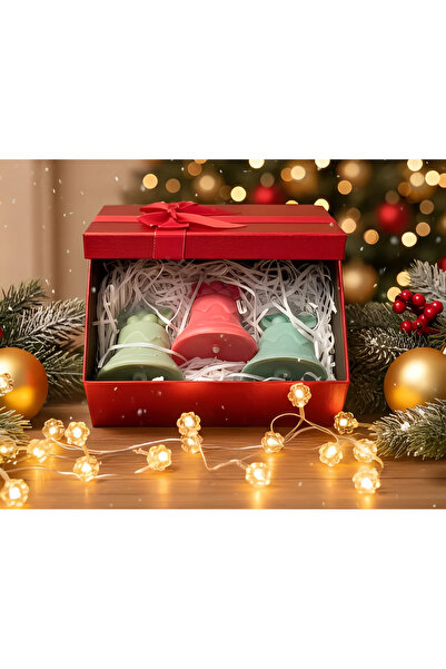 Herum Set of 3 scented candles, HANDMADE, soy wax, cotton wick, Bells, 8 cm