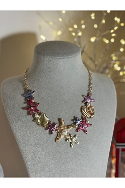 Mihristore قلادة نجم البحر الملونة