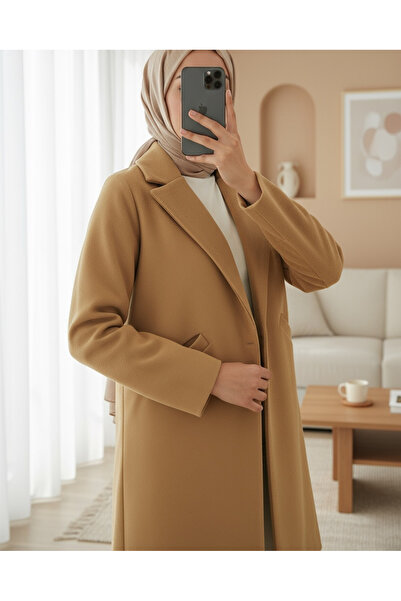 Modamorfo 9085 Παλτό Kaşe - Μουστάρδα