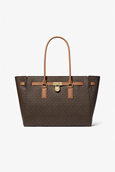 Michael Kors Women's Hamilton Moderne Tote Patterned Shoulder Bag - Brown