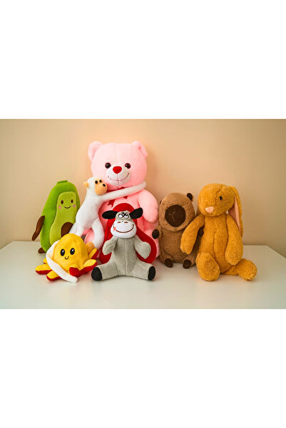 fabriqha Peluş Ayıcık (55cm), Tavşan, Cappy Bara, Ahtapot, Maymun, Avakado, K...