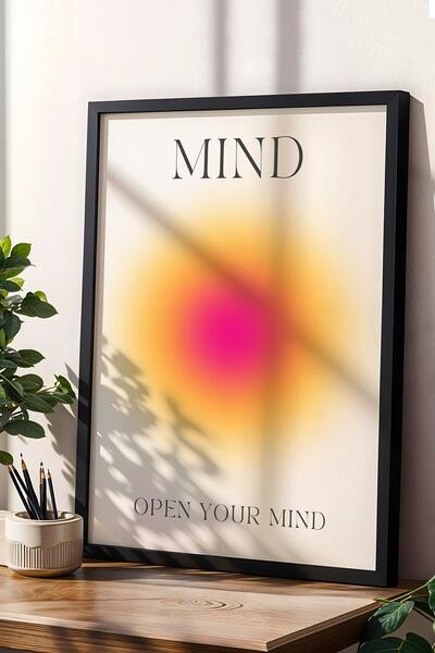 Saturn Deschide-ți mintea Pictură înrămată Roz Galben Portocaliu Aura Culori energetice - Deschide-ți mintea