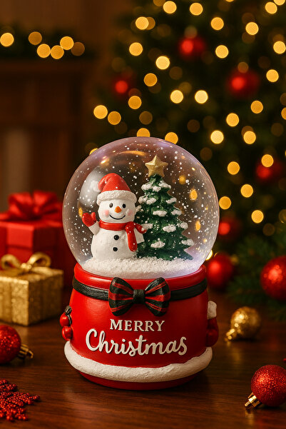 CHANCE GİFT Kardan Adam Yılbaşı Led Işıklı Otomatik Kar Püskürtmeli Müzikli K...