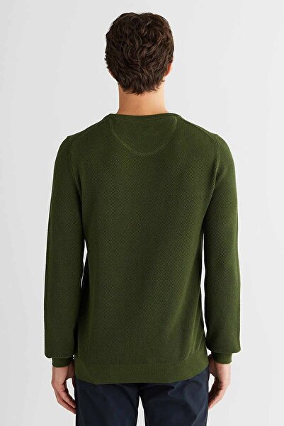 Gant Men's Regular Fit Crew Neck Cotton Knitwear - Khaki