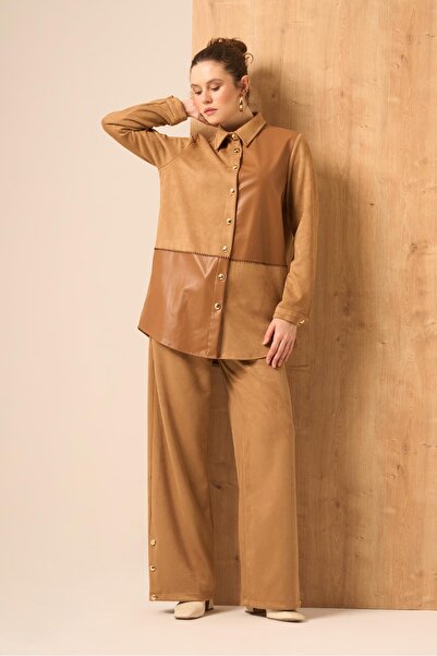 FTZ WOMEN Women's Suede Suit Cinnamon 31269