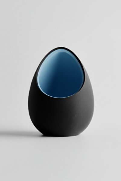 OEM Decorative egg-shaped pot, Midnight Onyx & Artic Blue color