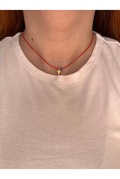 sevvelry Minimal Kırmızı İp Kutup Yıldızı Kolye