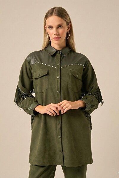 FTZ WOMEN Women's Scuba Suede Double Suit Khaki 31232