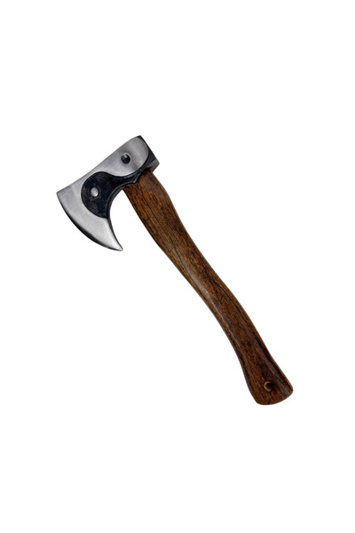 OEM Topor Forjat Yin Yang 30 cm, Design Semilună, Mâner din Lemn