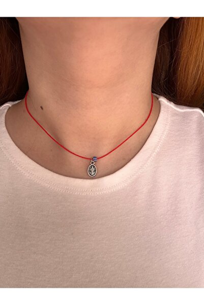 sevvelry Kırmızı ip madalyon kolye