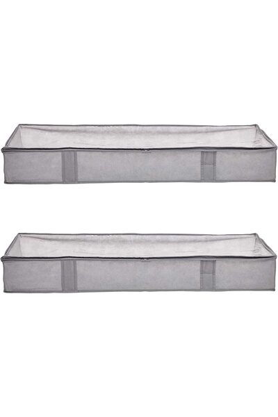Amazon basics Underbed Storage Bag, 2-Pack, Grey, 45.7 x 106.7 x 15.2 cm