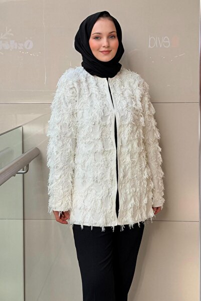 Ghisa Front Buckle Closure Rope Tassel Knitwear Jacket