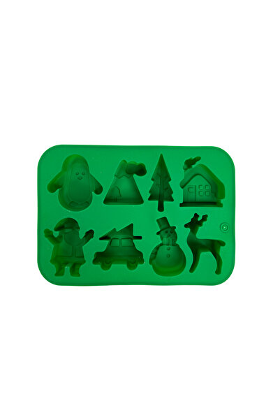 OEM Formă din Silicon pentru Prăjituri și Ciocolată, Modele Crăciun, 8 Cavități