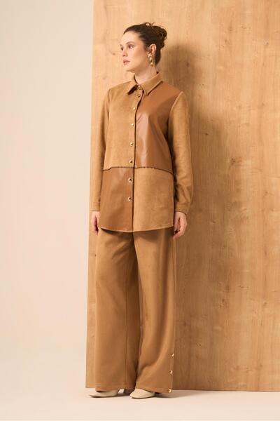 FTZ WOMEN Women's Suede Suit Cinnamon 31269