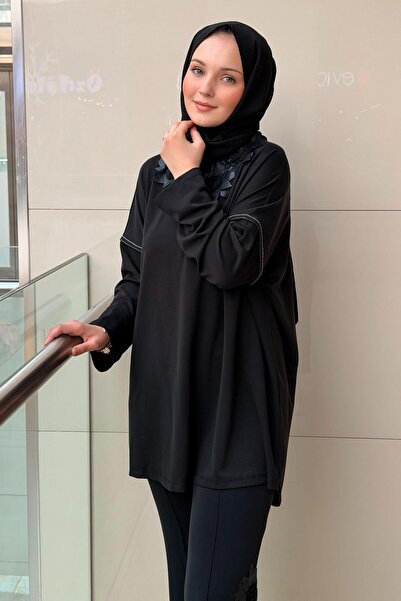 Ghisa Embossed Floral Patterned Drawstring Collar Tunic Pants Set