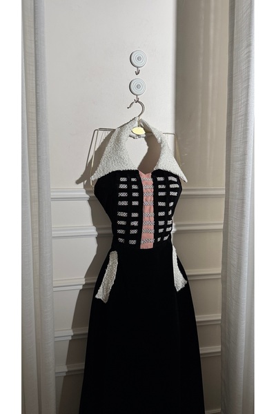 Sab Sab Velvet dress with a winter collar