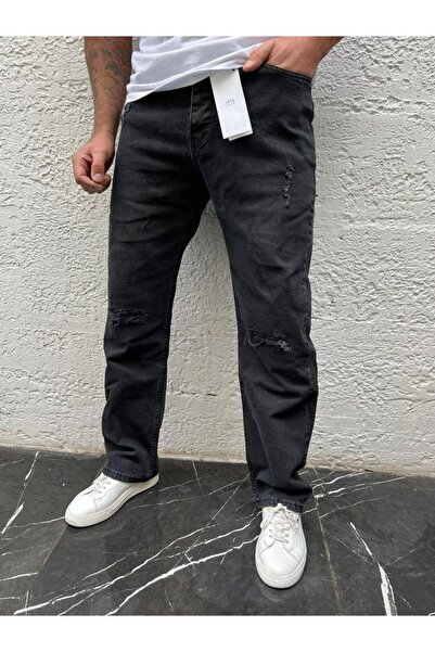 Ser Joven Men's Anthracite Baggy Wide Cut Trousers