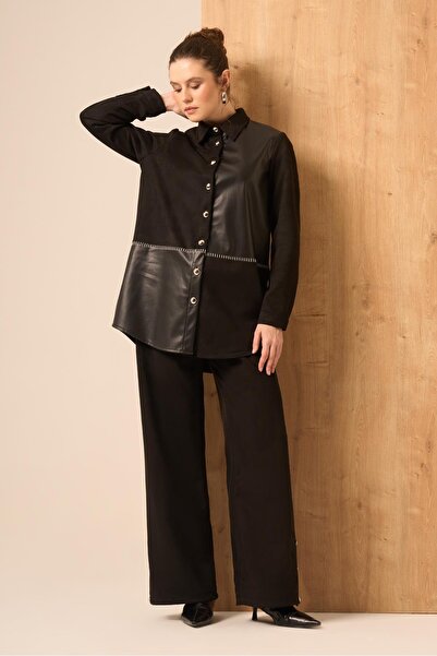 FTZ WOMEN Women's Suede Suit Black 31269