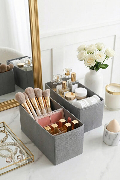 REKHOME 6-Piece Drawer Cabinet Organizer Storage Box Organizer Set Gray