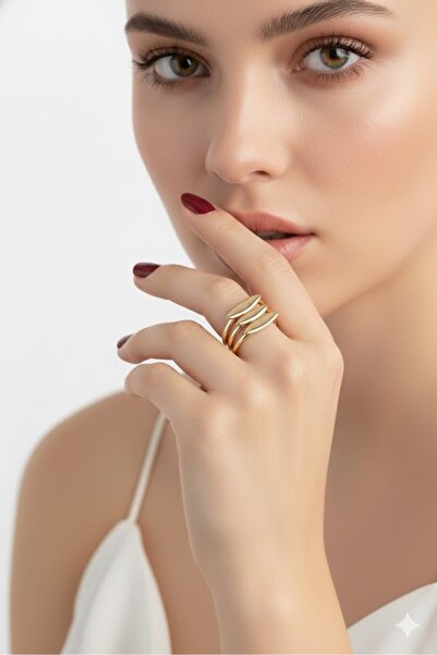 Dorvina Brass Women's Ring Gold Color Vintage Model Does Not Tarnish |   Stylish and Durable Jewelry, Accessory