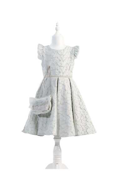 KATIA Girl's Evening Dress with Bag – Lace Fabric, Luxury Quality, for Invitations and Weddings