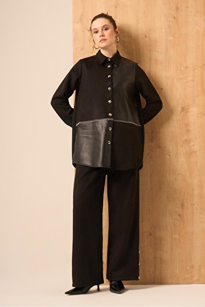 FTZ WOMEN Women's Suede Suit Black 31269