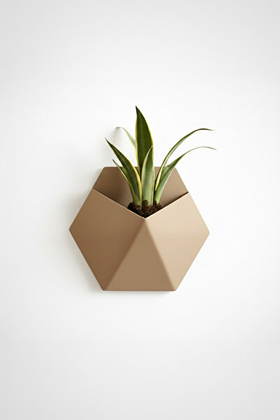 OEM Hexa Design wall planter, Sandstone Beige color, geometric design, eco-friendly material