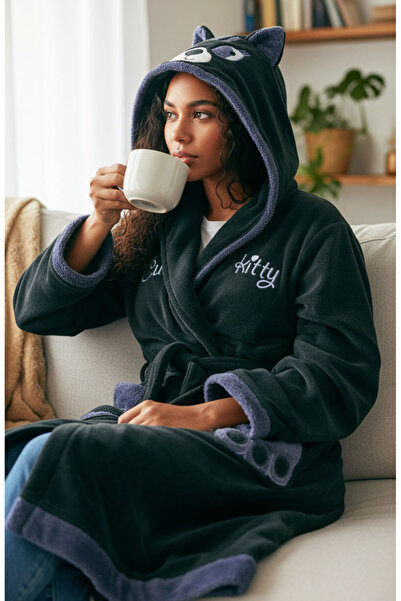 Star Fashion Halat dama soft cocolino Premium, cu fermoar, cu urechi pe gluga...